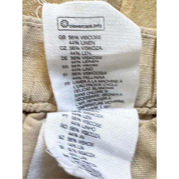 & Other Stories Paris Atelier Women's Linen Tapered Casual Pants Cream Size 6 - Picture 12 of 12